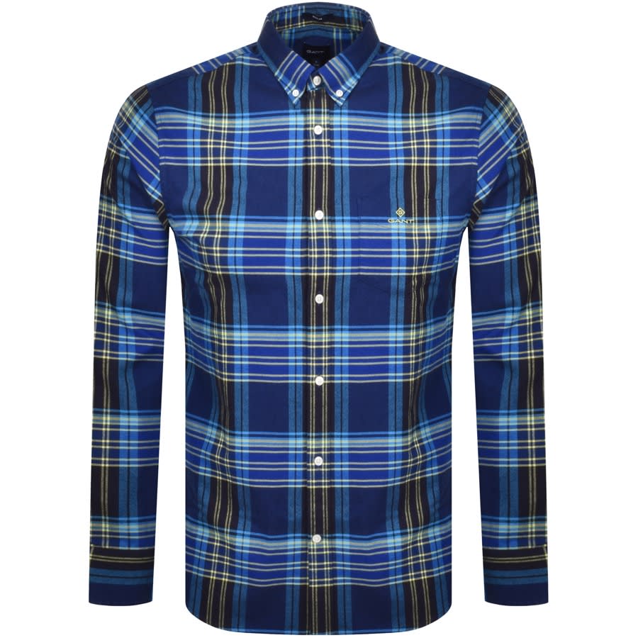 Alternative Image for ProductGant Brushed Bright Plaid Oxford Shirt Blue1